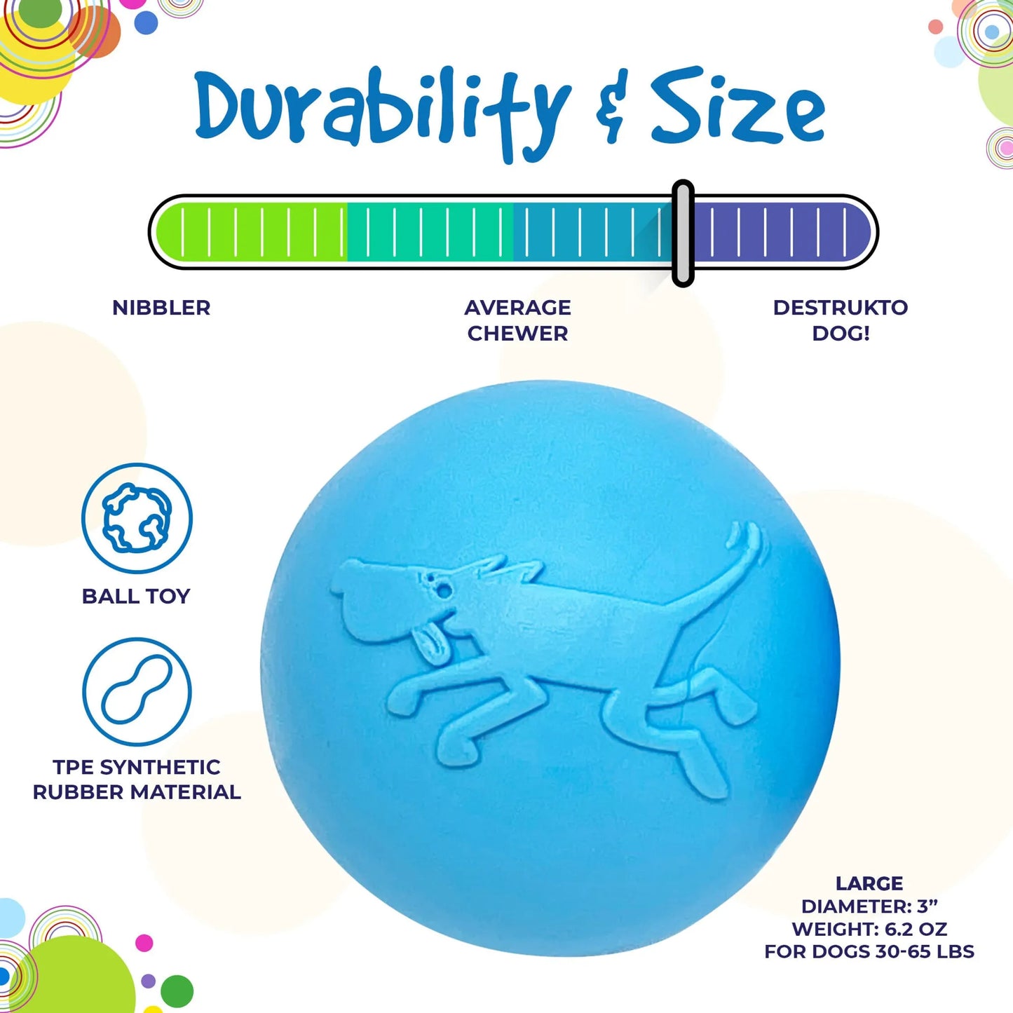 Wag Ball Ultra Durable Synthetic Rubber Chew Toy