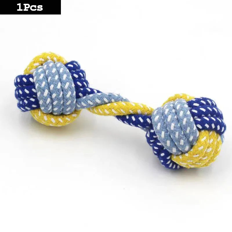 Dog Rope Toy Carrot Knot Ball Chew Toy Durable Braided Teeth Cleaning