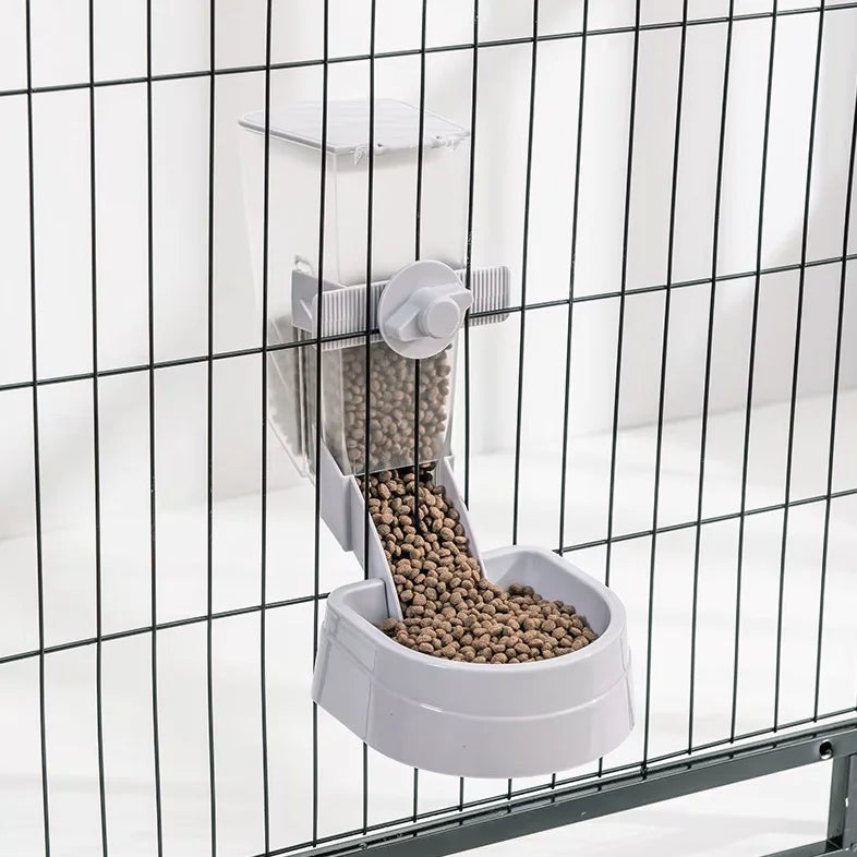 Automatic Pet Feeder Cage Hanging Bowl Water Bottle Dispenser For Pets