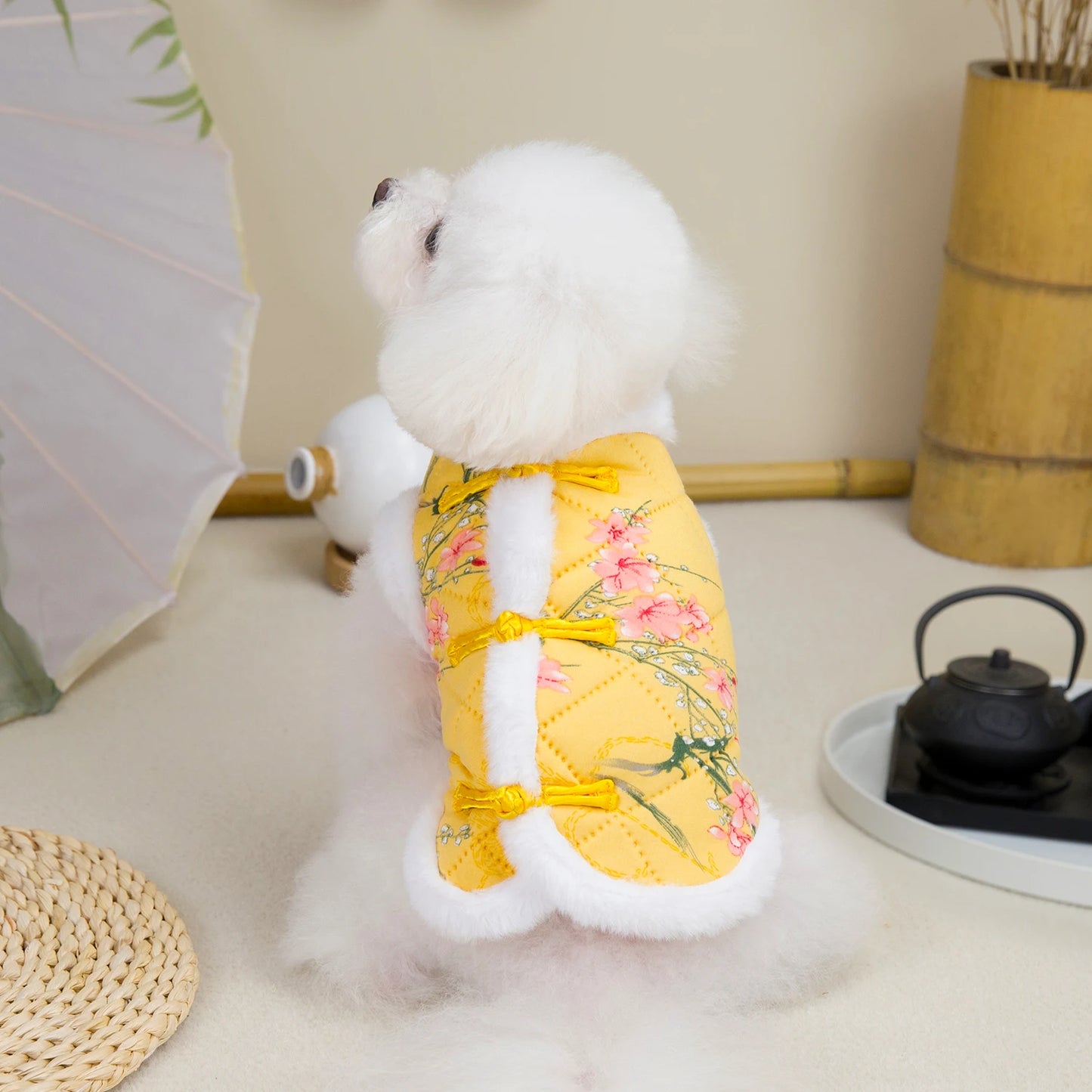 Warm Chinese Style Pet Dog Tang Suit Vest Jacket