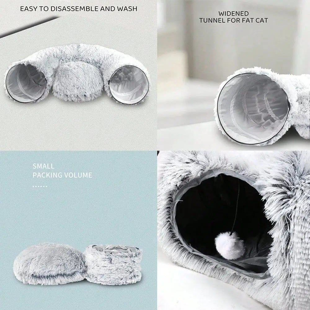 Dog Supplies Pet Furniture And Beds Dog Bed Cat Collapsible 2In1 Cat Access Nest, Plush Cat Cave With Cat Bed, Multifunctional C