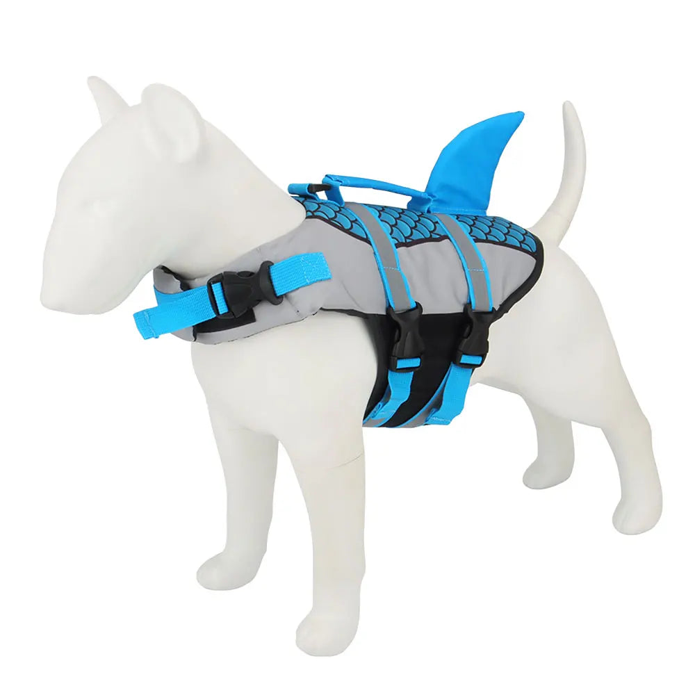 Dog Shark Style Life Jacket Vest Harness For Summer Swimming