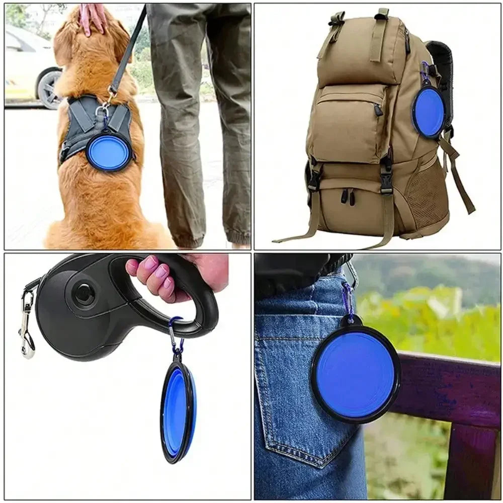Portable Silicone Folding Pet Feeder Bowl Outdoor Travel Water Food