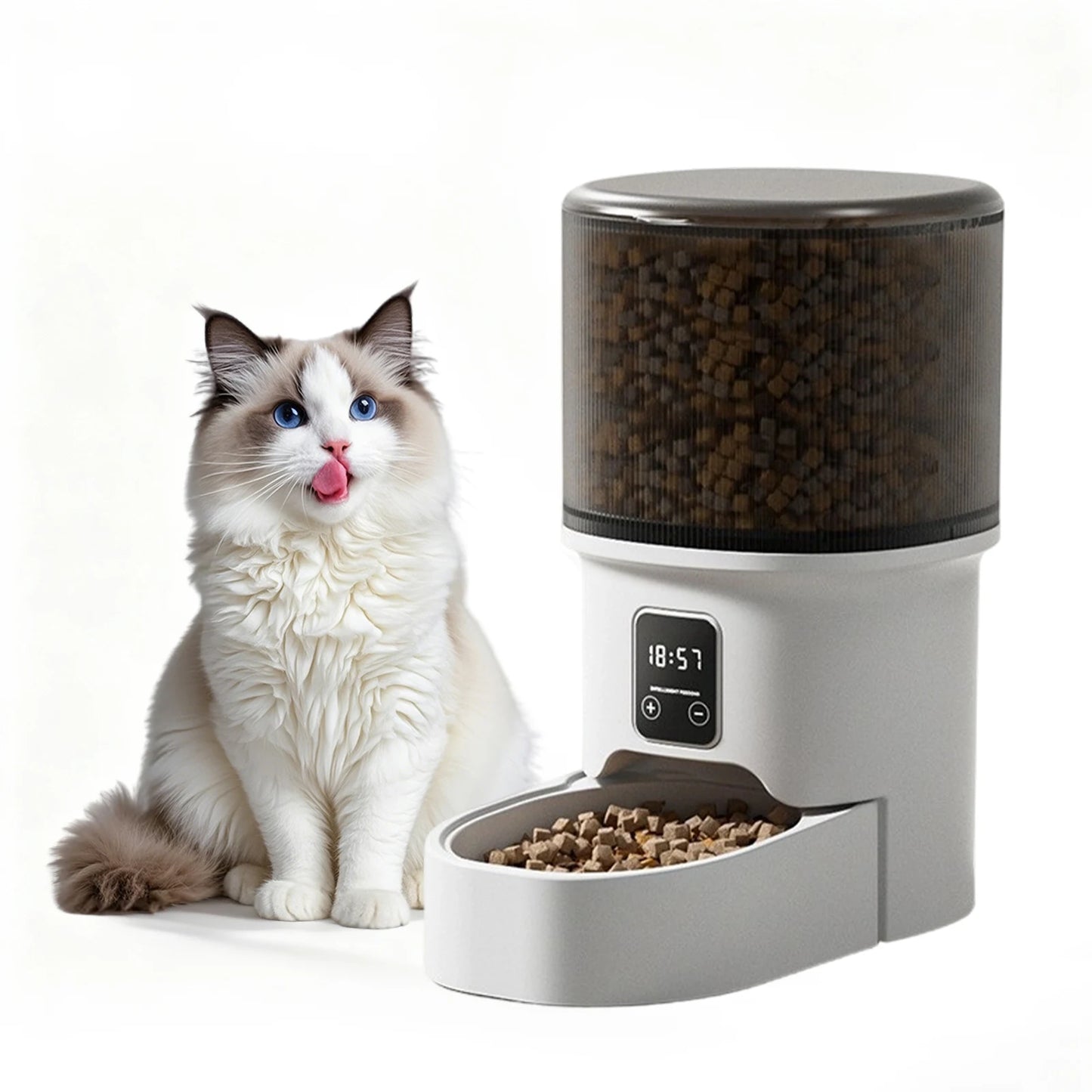 HiMISS Programmable 4L Automatic Pet Feeder 6 Meals For Cats And Small Dogs