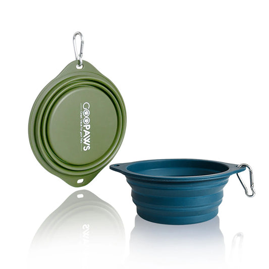 GOOPAWS Silicone Non-Skid Travel Cat & Dog Bowl, 2 count