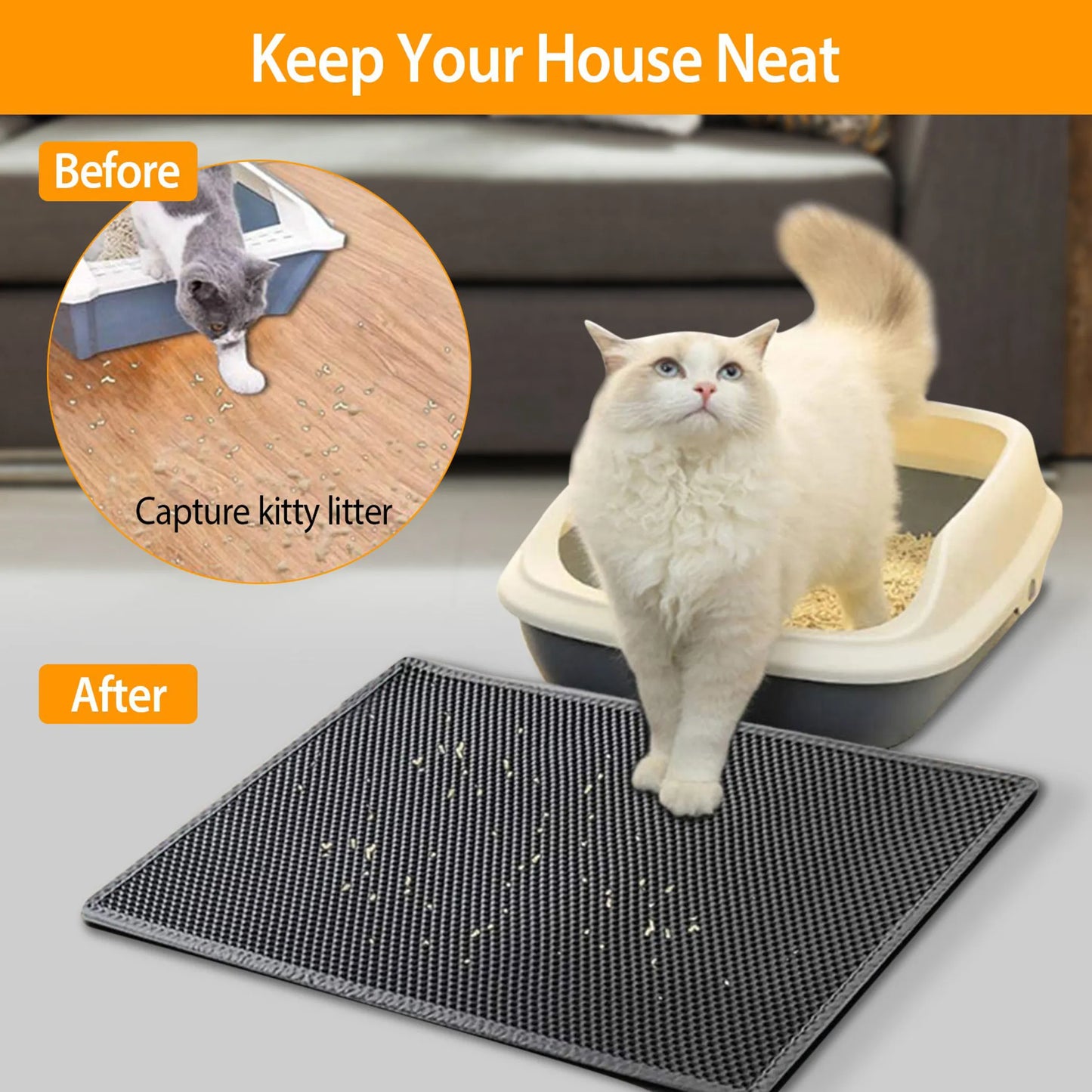 Cat Litter Mat EVA Honeycomb Double Layer Kitty