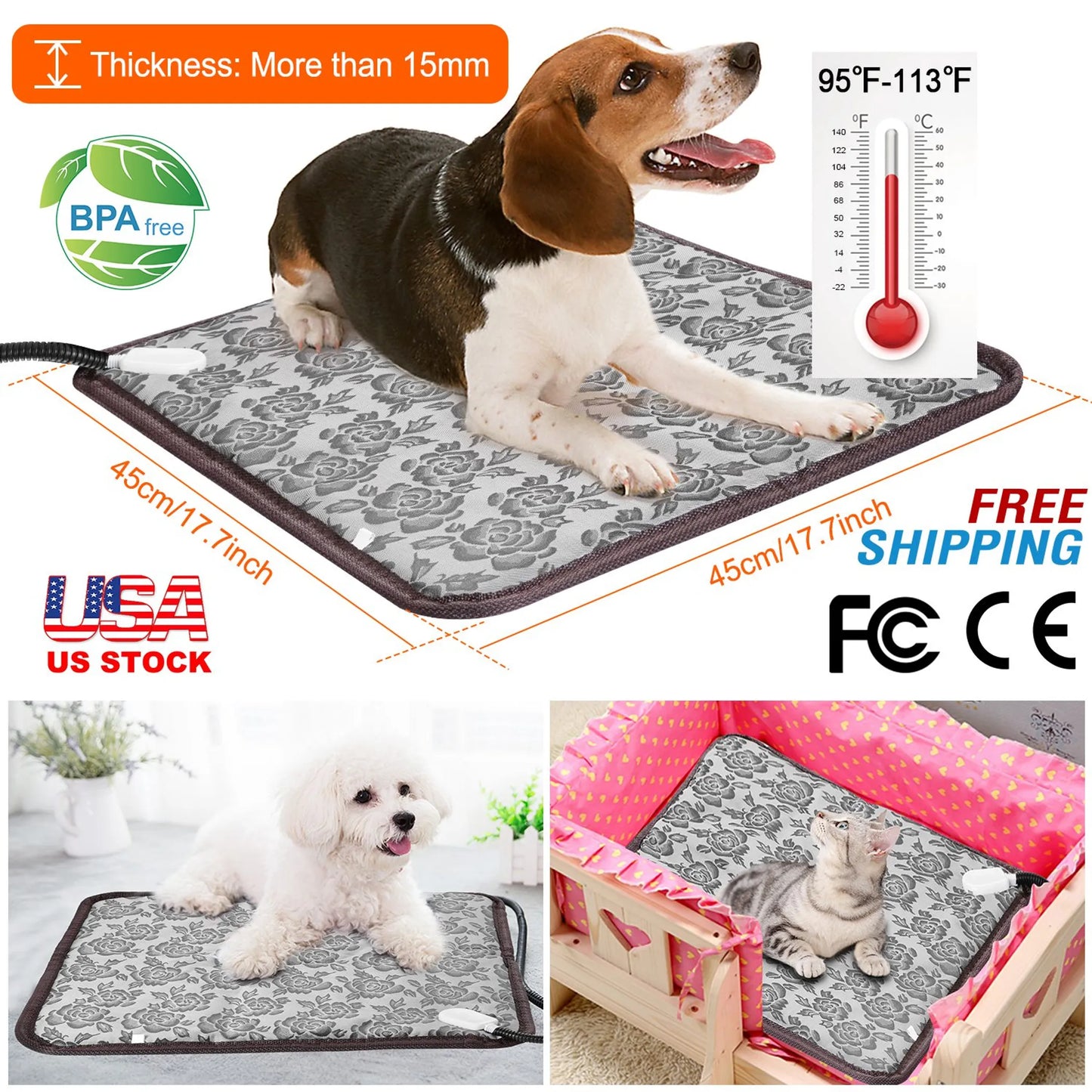 Pet Heating Pad Dog Cat Electric Heating Mat
