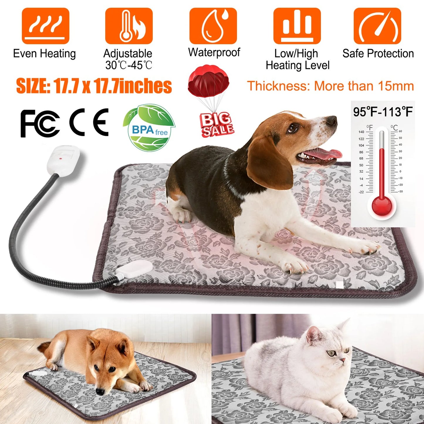 Pet Heating Pad Dog Cat Electric Heating Mat