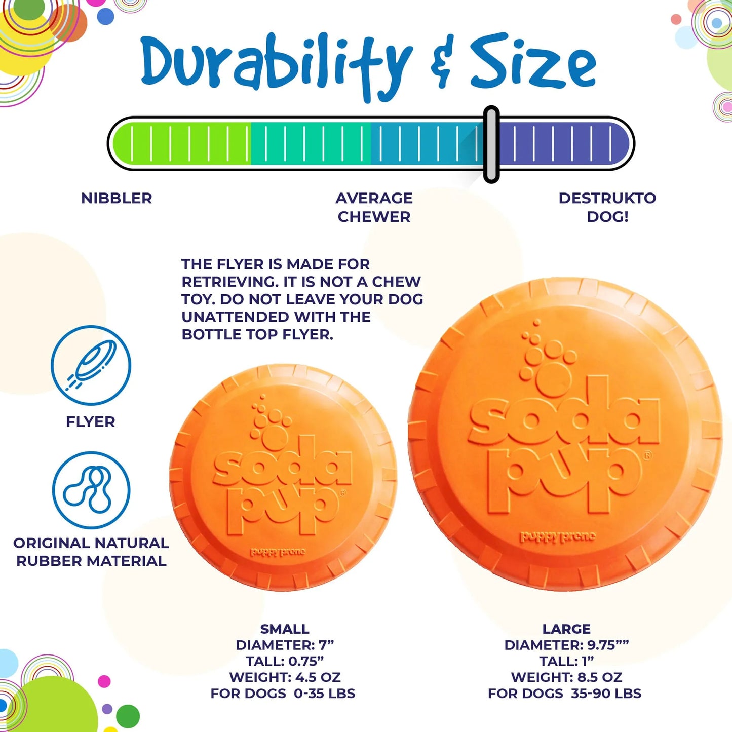 Bottle Top Flyer Durable Rubber Retrieving Frisbee