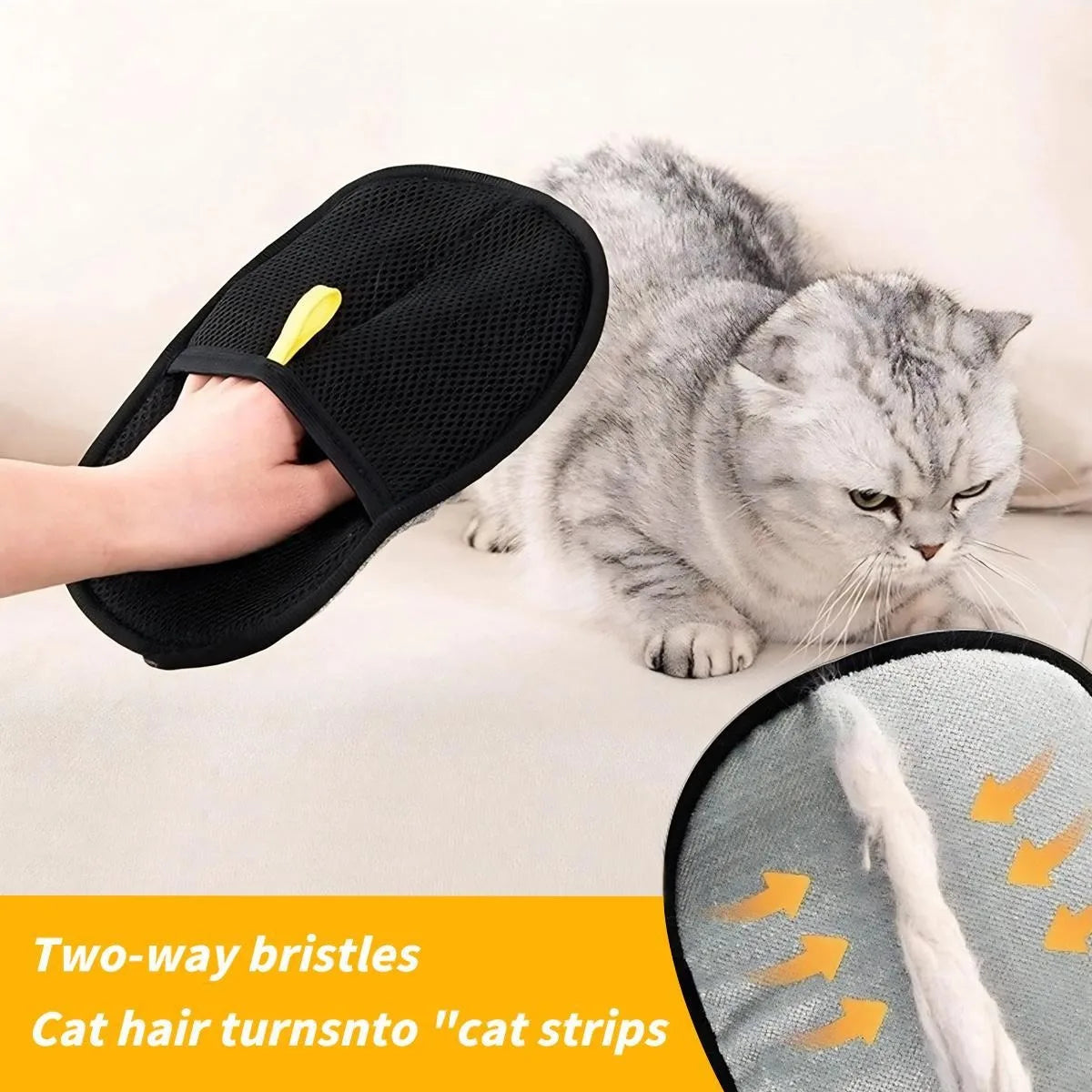 Pet Hair Remover Glove Reusable Electrostatic Grooming Tool For Dogs Cats Removes Fur From Furniture Clothes Carpet Car