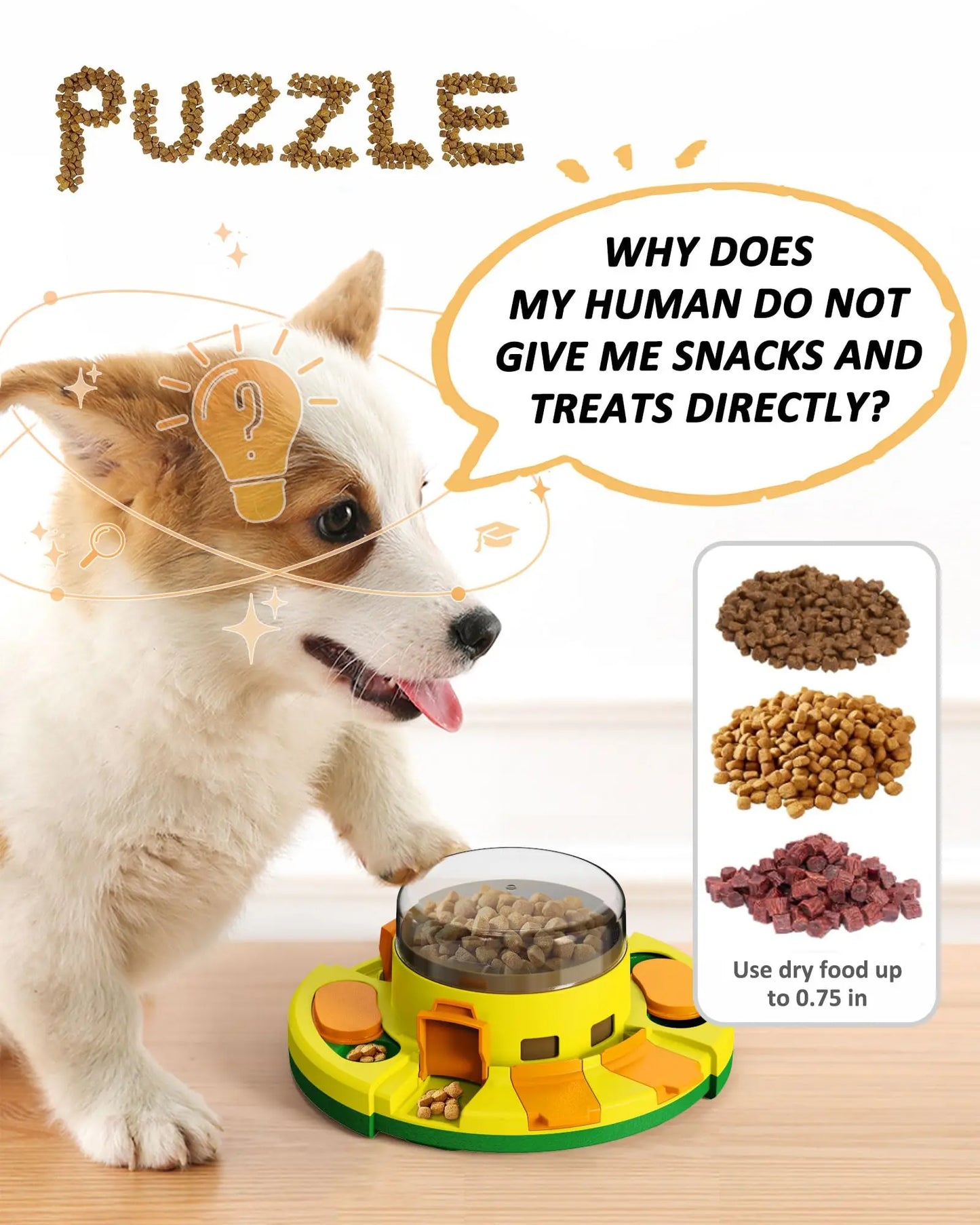 Dog Puzzle Toy Interactive Slow Feeder Dispenser For All Breeds