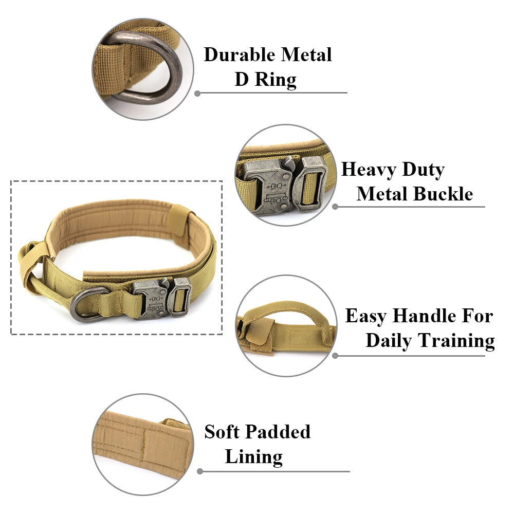 Petravel Dog Training Collar Military Leash With Adjustable Handle