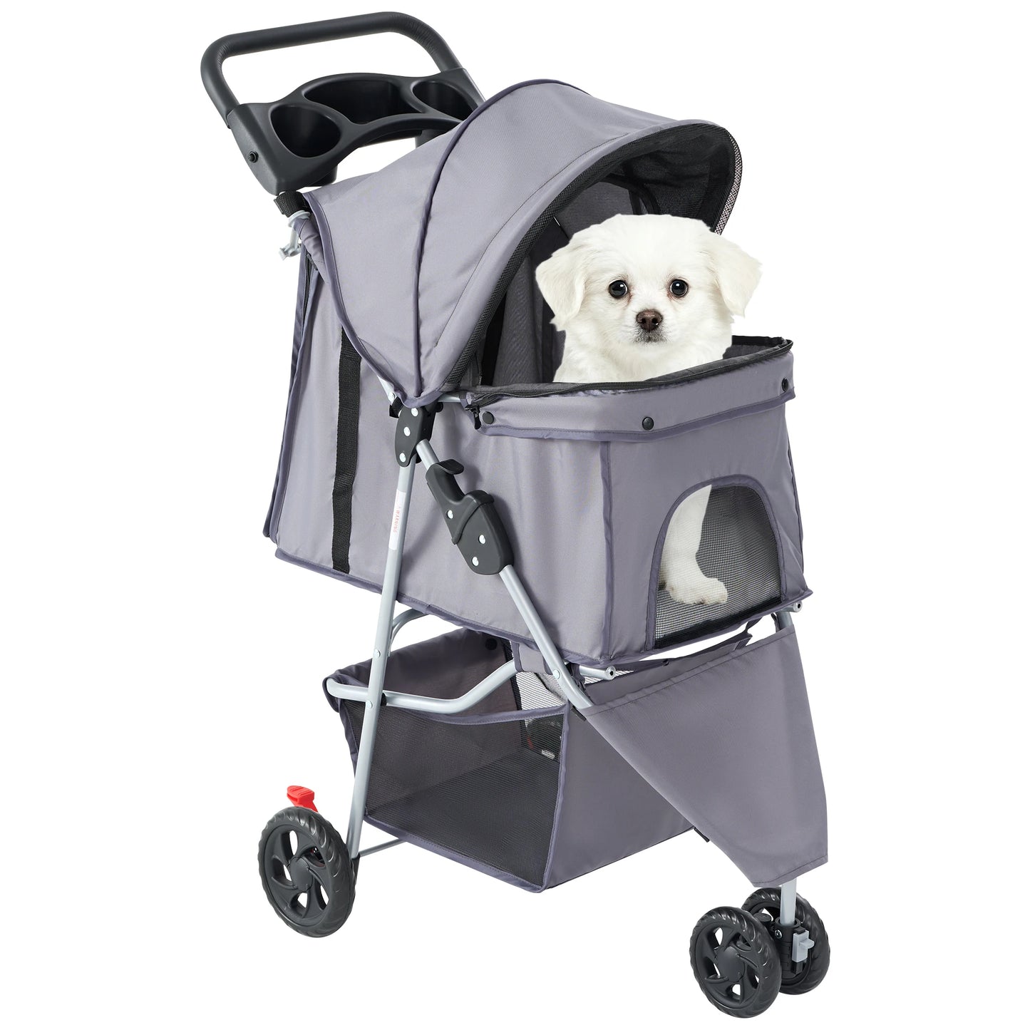 Dumos 3 Wheel Foldable Pet Stroller For Small Dogs And Cats