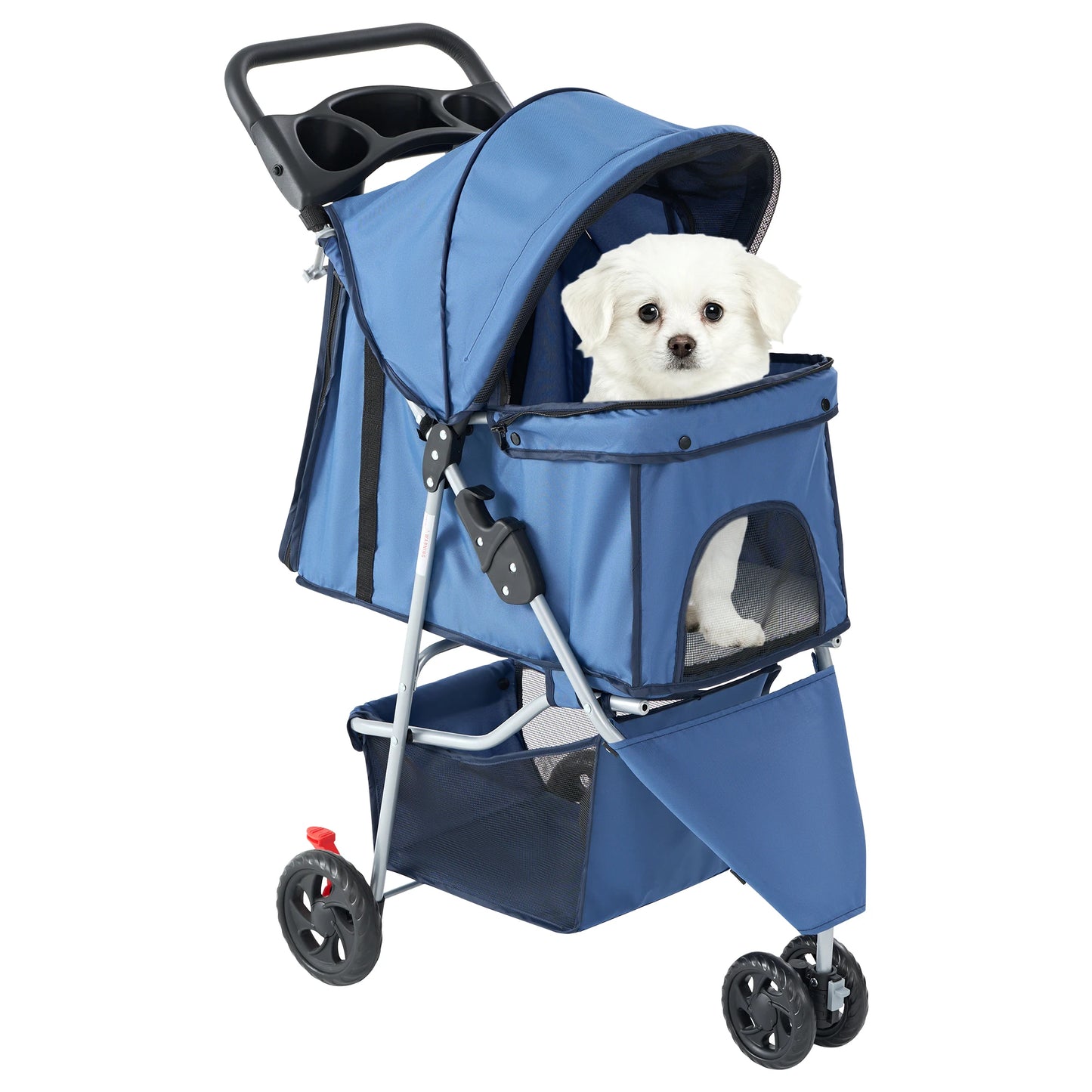 Dumos 3 Wheel Foldable Pet Stroller For Small Dogs And Cats