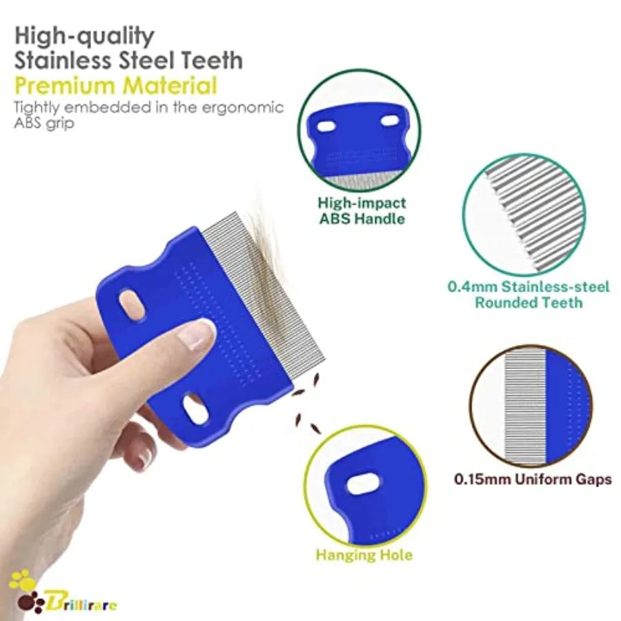 Flea Lice Comb Stainless Steel Double Sided Dog Cat Grooming