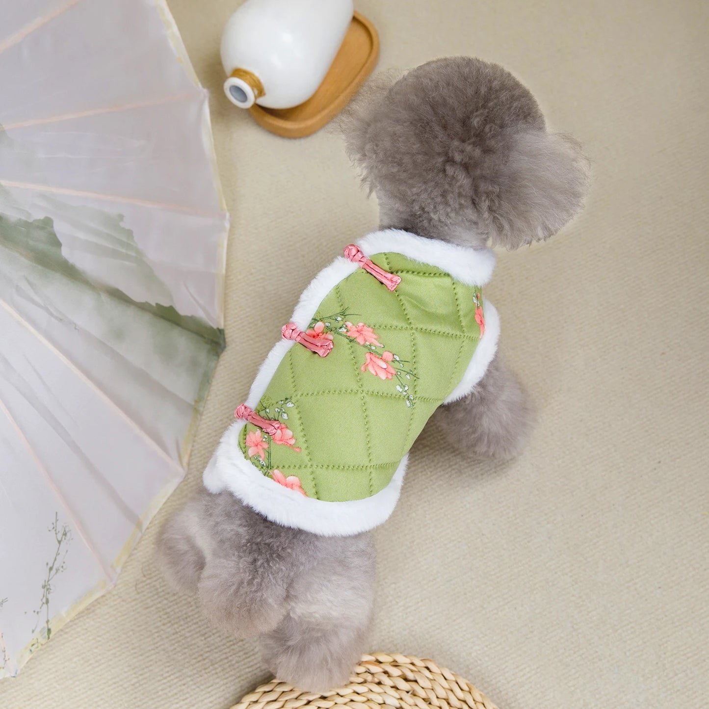 Warm Chinese Style Pet Dog Tang Suit Vest Jacket