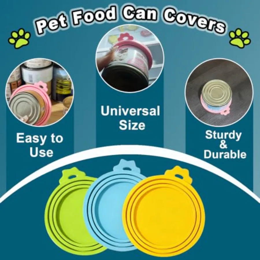 Silicone Pet Can Lids 6 Pack Fits Most Canned Foods
