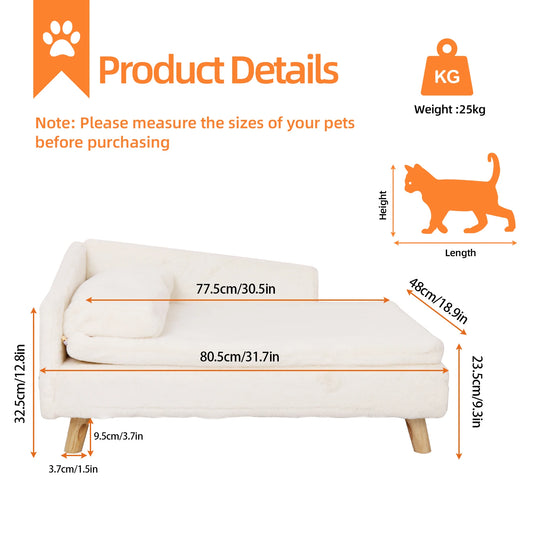 Borwart CN Luxury Elevated Dog Sofa Bed With Backrest