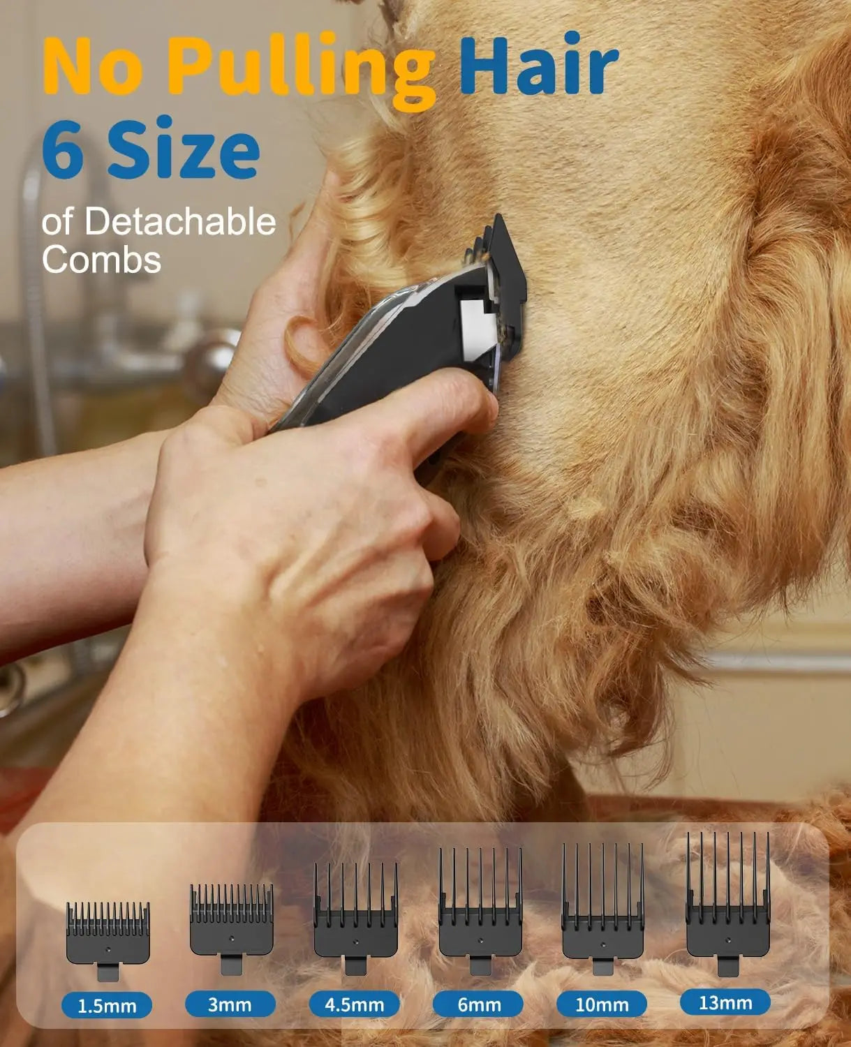 Quiet Cordless Pet Grooming Clippers With Ceramic Blade LED Display