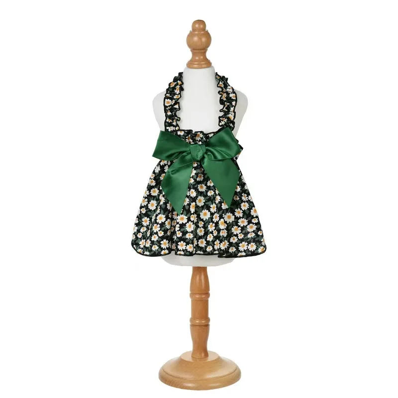Cyan Flower Sleeveless Summer Pet Princess Dress