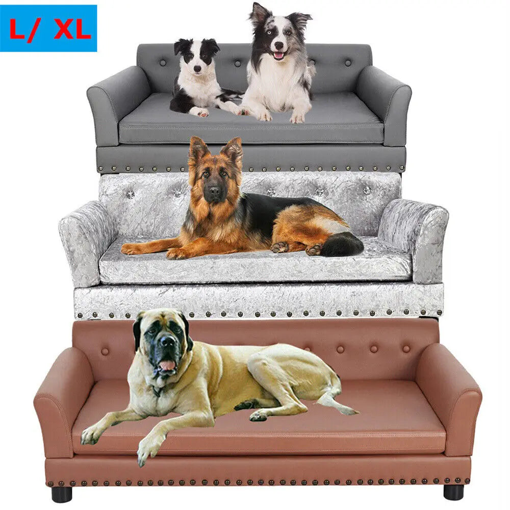 BORWART Heavy Duty Raised Pet Sofa Bed Cushioned Dog Cat Lounge