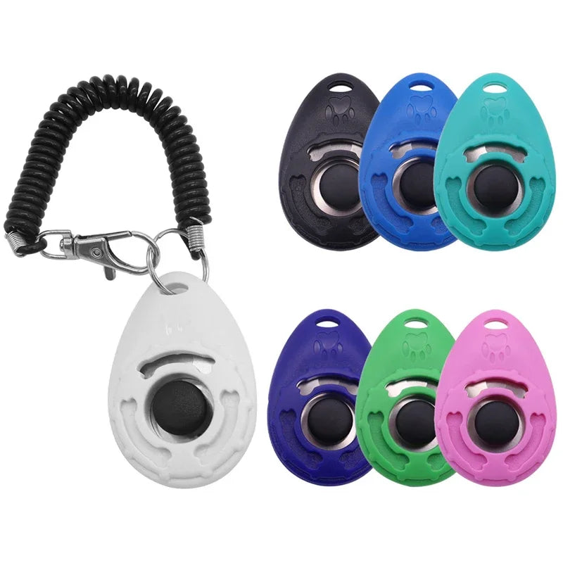 Adjustable Dog Training Clicker With Wrist Strap And Keychain
