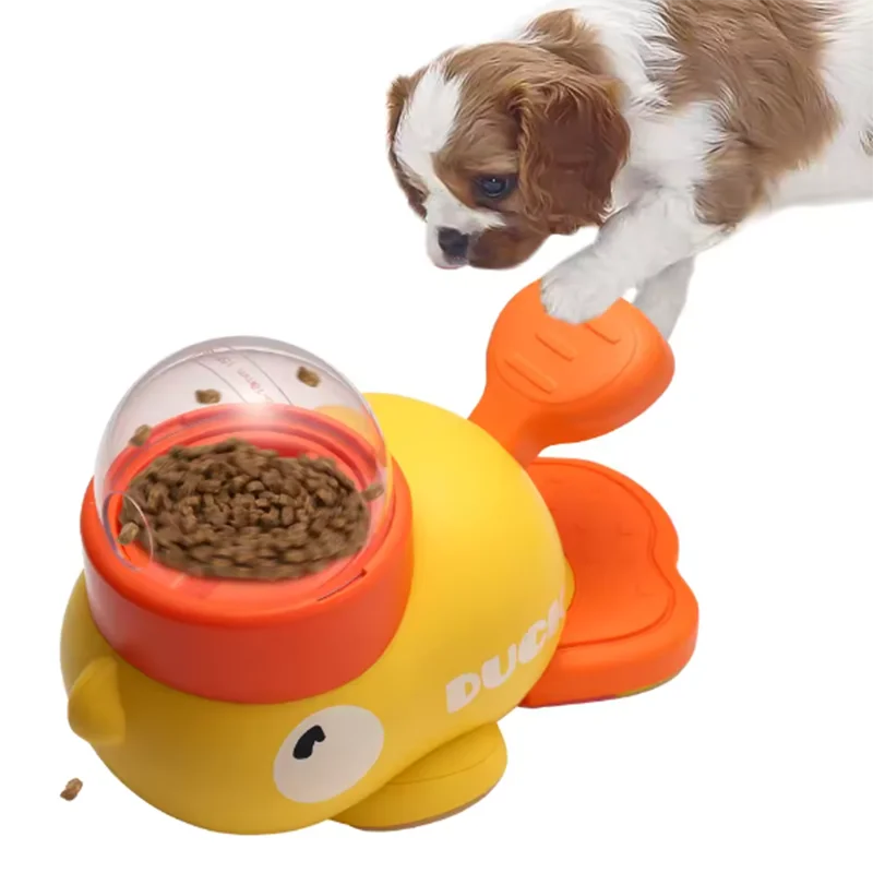 Duck Themed Interactive Puzzle Pet Feeder For Dogs And Cats