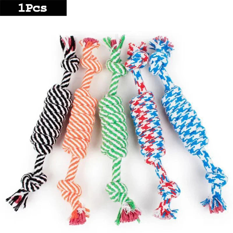 Dog Rope Toy Carrot Knot Ball Chew Toy Durable Braided Teeth Cleaning