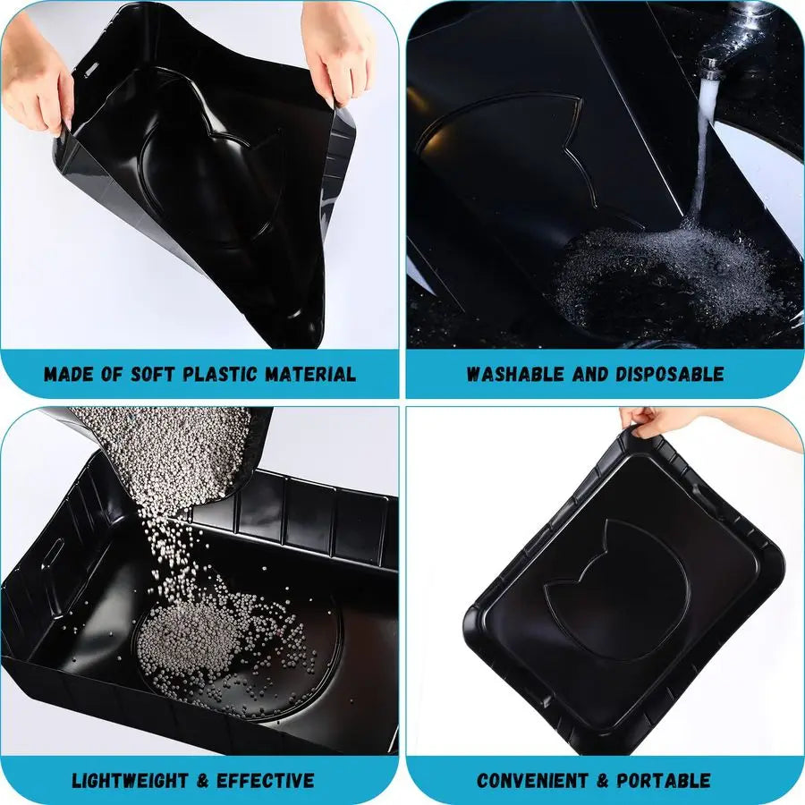 Pieces Disposable Litter Boxes for Cats Small Kitty Litter Box Litter Tray for Pets Plastic Litter Boxes for Indoor Cats Kitten