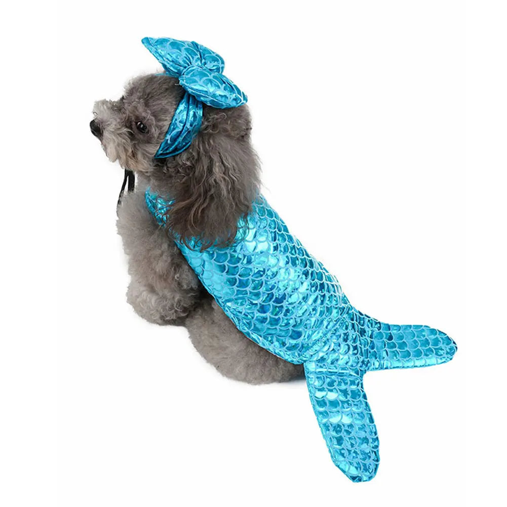 HOBBAGGO Personalized Mermaid Dog Costume For Cosplay And Parties