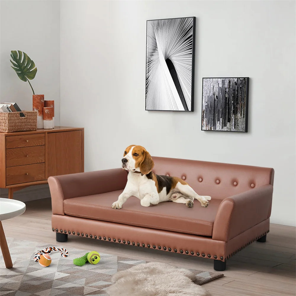 BORWART Heavy Duty Raised Pet Sofa Bed Cushioned Dog Cat Lounge