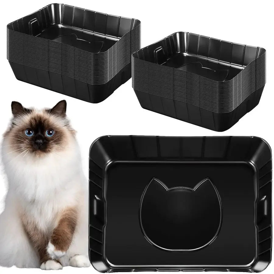 Pieces Disposable Litter Boxes for Cats Small Kitty Litter Box Litter Tray for Pets Plastic Litter Boxes for Indoor Cats Kitten