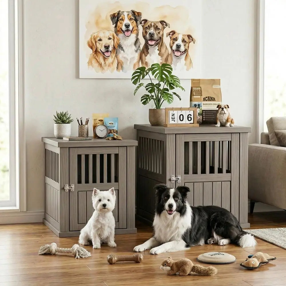 Dog Crate Furniture End Table Kennel Resin For Small Dogs