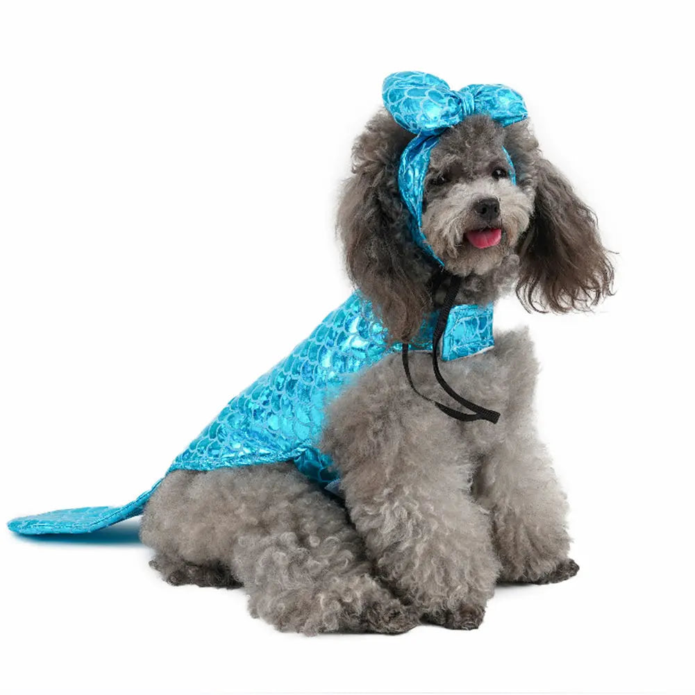 HOBBAGGO Personalized Mermaid Dog Costume For Cosplay And Parties