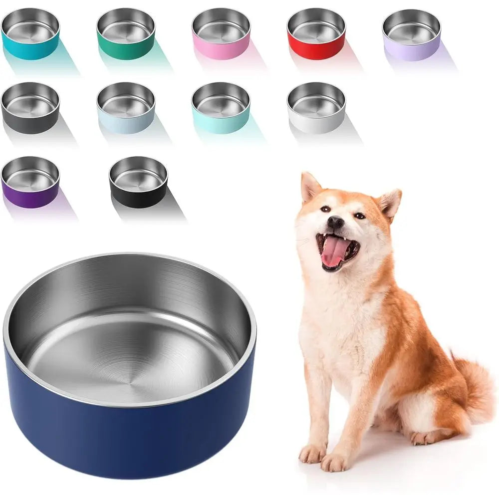 Stainless Steel Dog Bowl Non Slip Quiet Bottom Dishwasher Safe