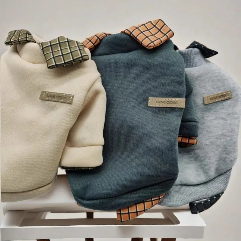 Warm Winter Plaid Patchwork Jacket With Bear Hoodie