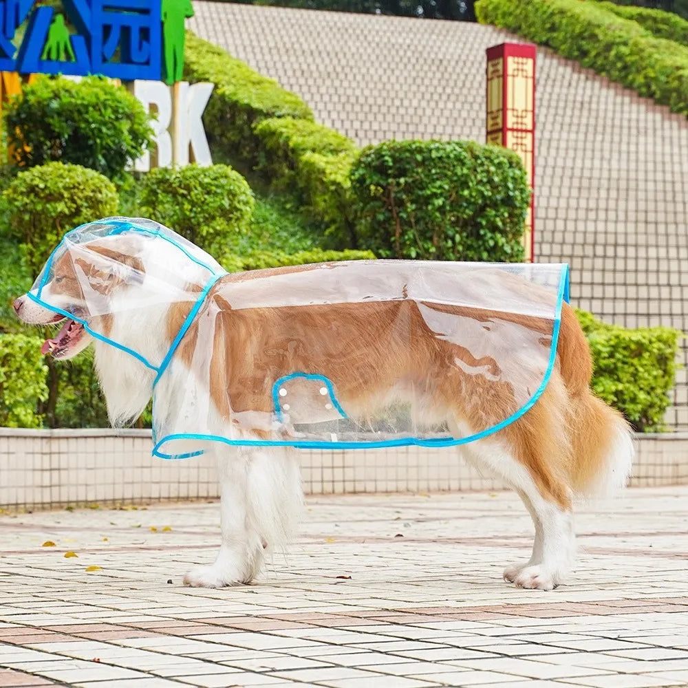 Transparent Waterproof Pet Raincoat With Hat For Dogs