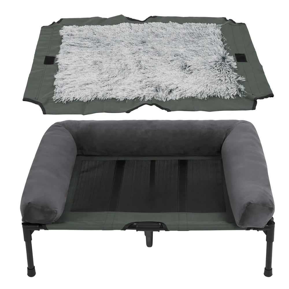 BORWART CN Outdoor Raised Dog Bed With Cooling Breathable Mat
