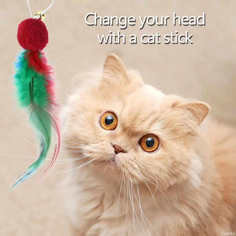 Alloet Cat Feather Teaser Bell Refills for Indoor Cats