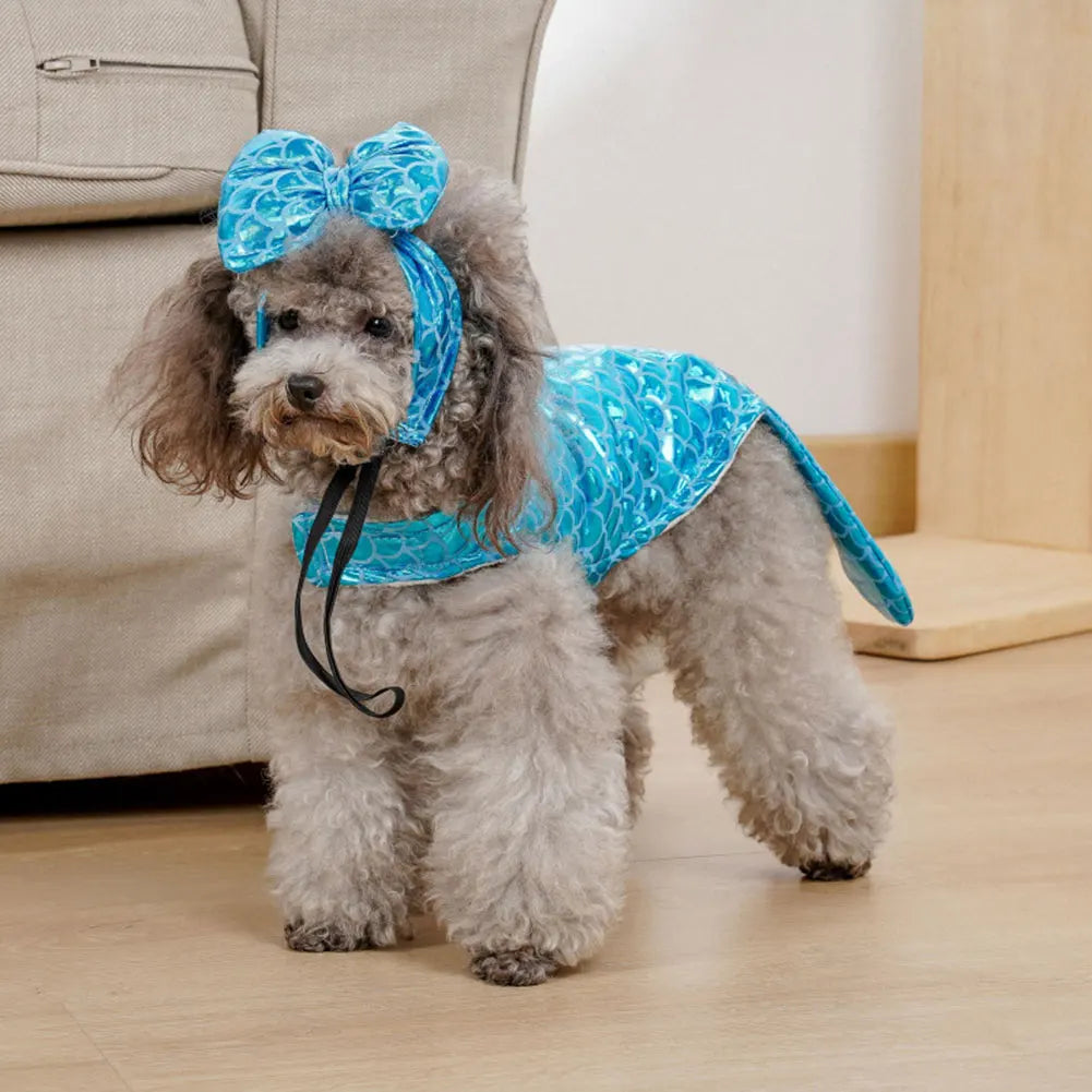 HOBBAGGO Personalized Mermaid Dog Costume For Cosplay And Parties