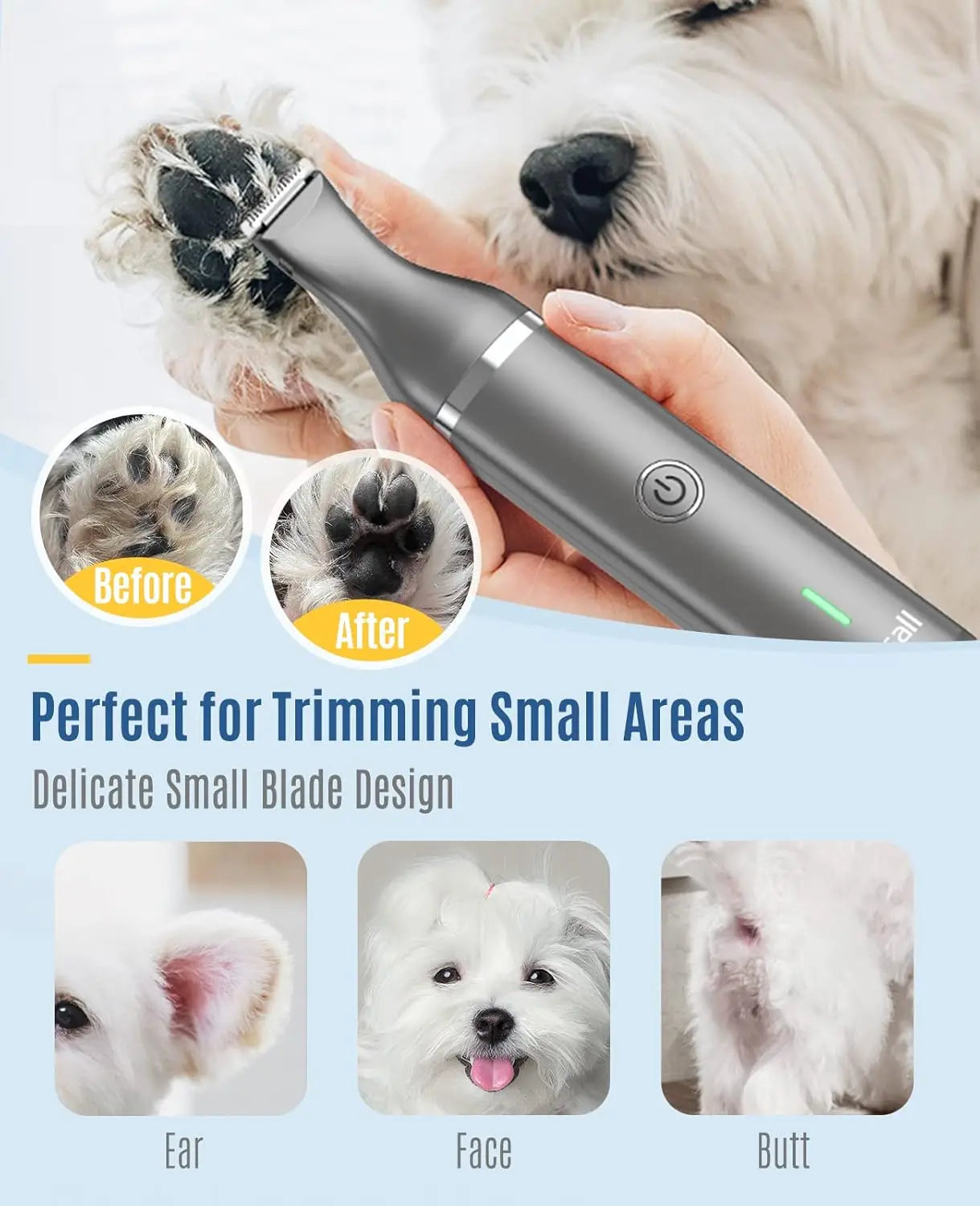 2 In 1 Cordless Pet Grooming Kit Clippers Paw Trimmer