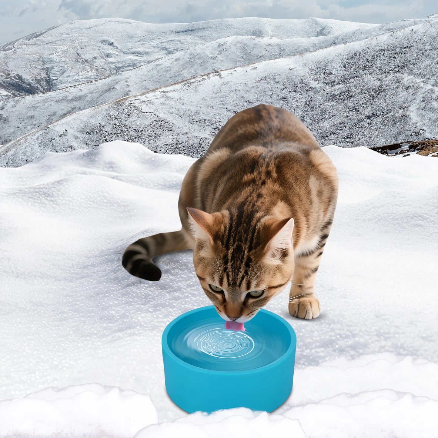 Heated Water Bowl 3.2 L/108 Oz Outdoor Thermal Pet Bowl Heated Pet Water Bowl Provides Drinkable Water in Winter for Dog & Cat