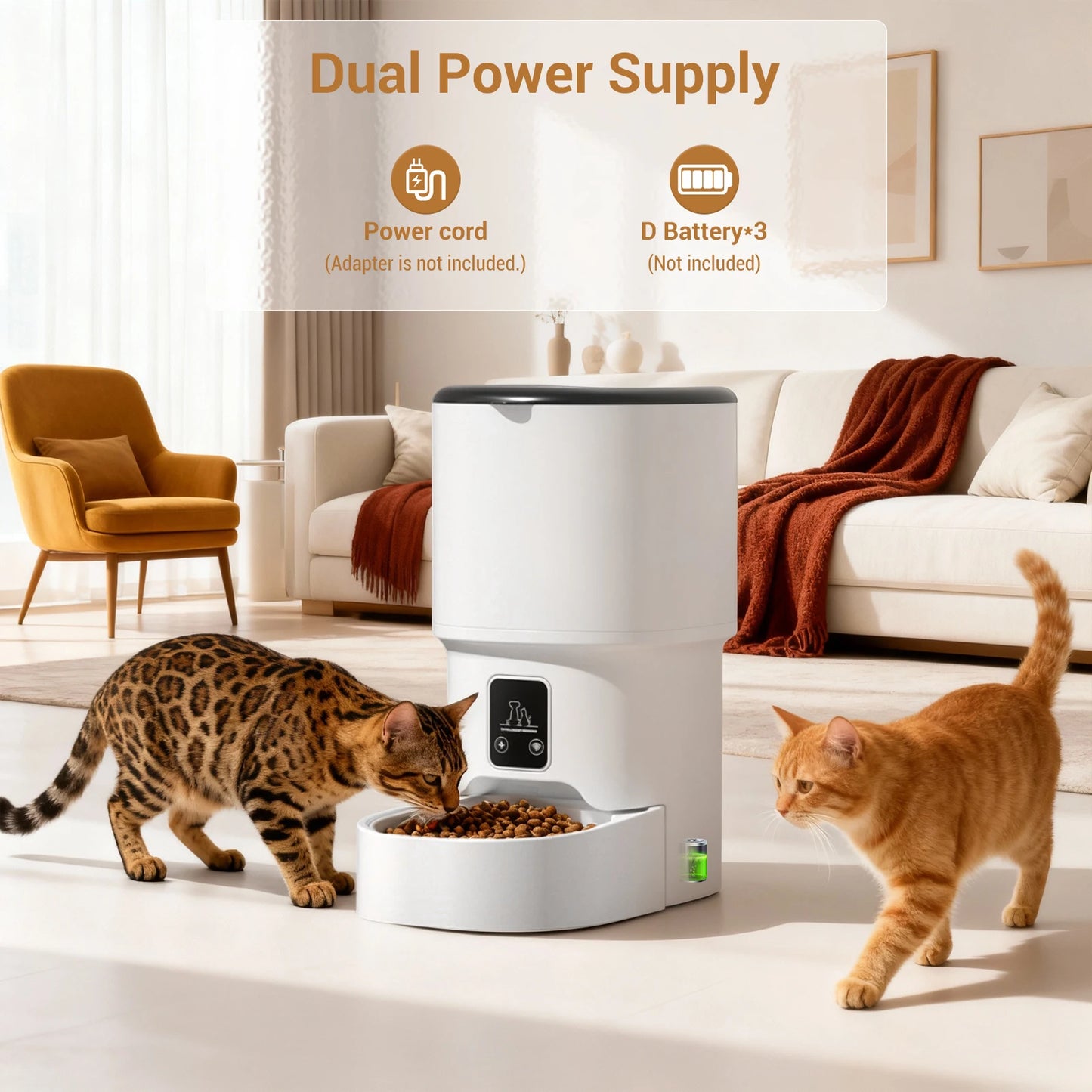 HiMISS Programmable 4L Automatic Pet Feeder 6 Meals For Cats And Small Dogs