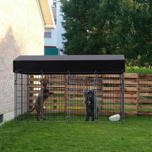 BINGOPAW Heavy Duty Welded Wire Dog Kennel With Roof