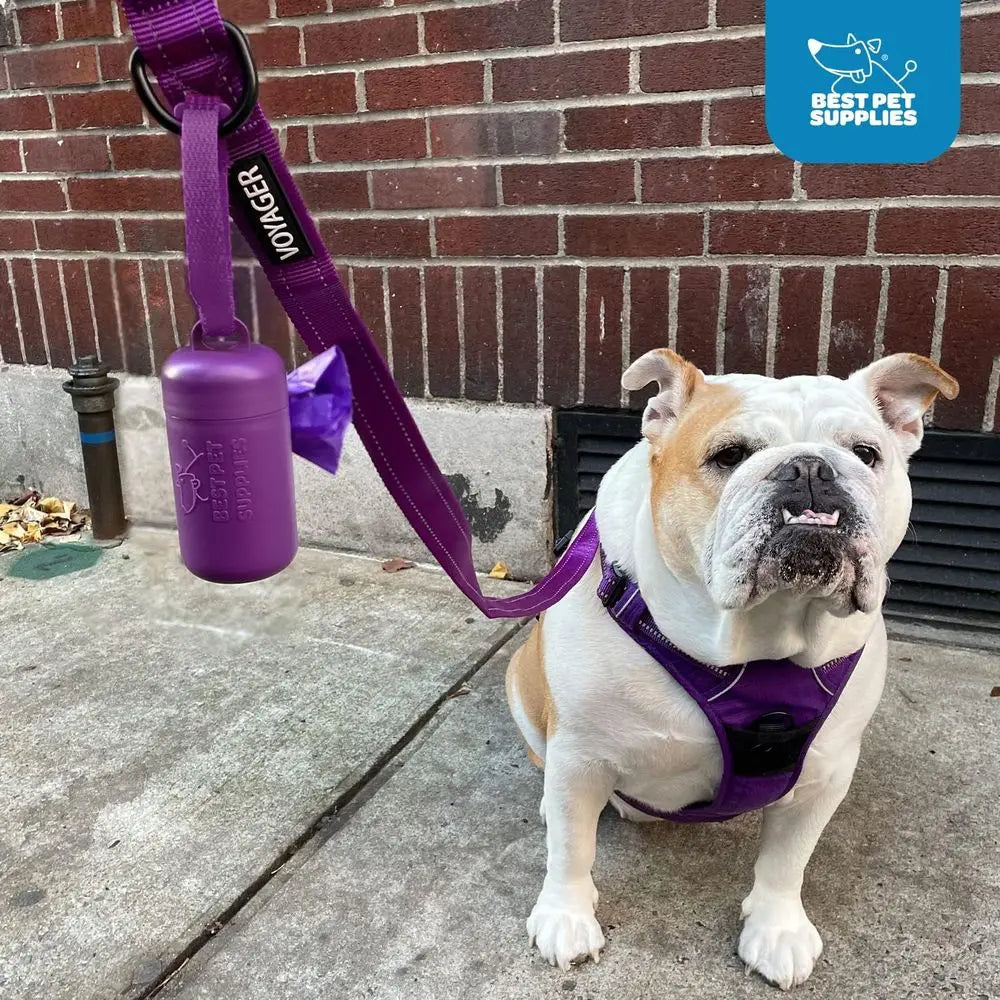 Dog Poop Bag Holder Leash Attachment With 30 Bags Dispenser