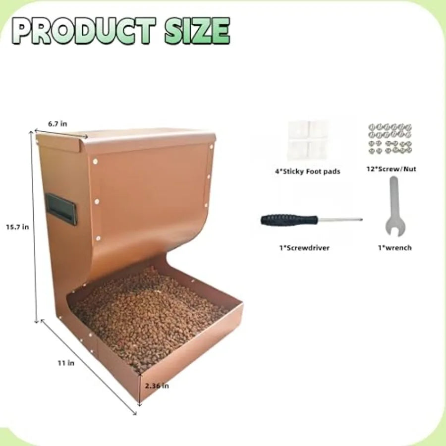 Galvanized Gravity Automatic Dog Feeder For Large Dogs Indoor Outdoor