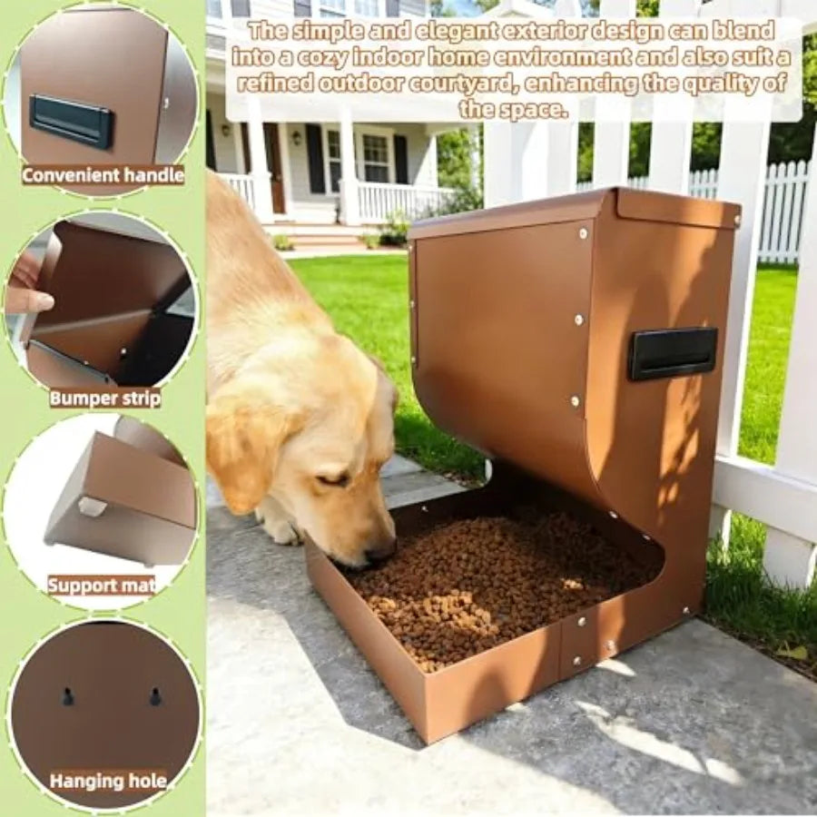 Galvanized Gravity Automatic Dog Feeder For Large Dogs Indoor Outdoor