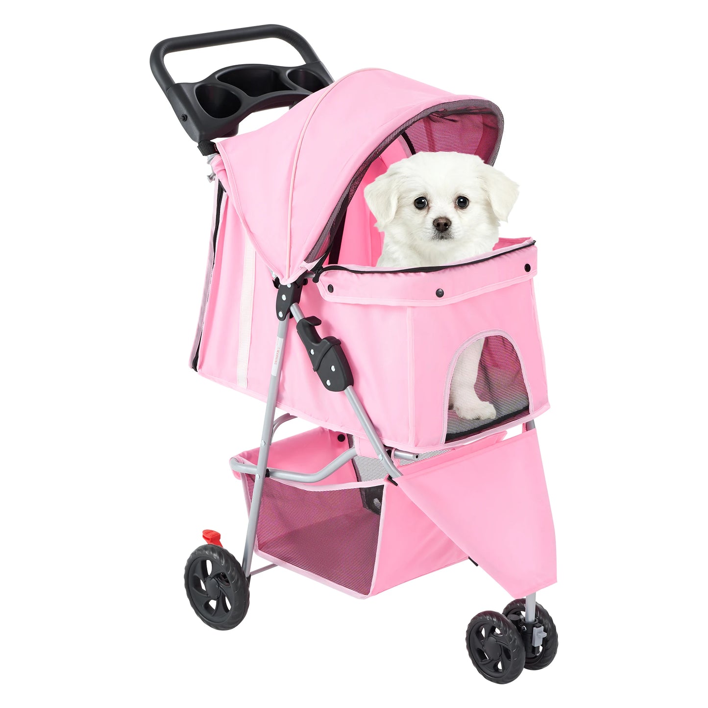 Dumos 3 Wheel Foldable Pet Stroller For Small Dogs And Cats