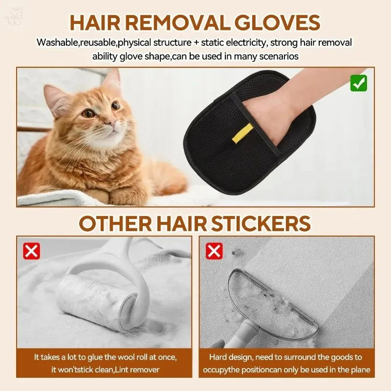 Portable Washable Pet Hair Removal Gloves For Furniture And Clothes