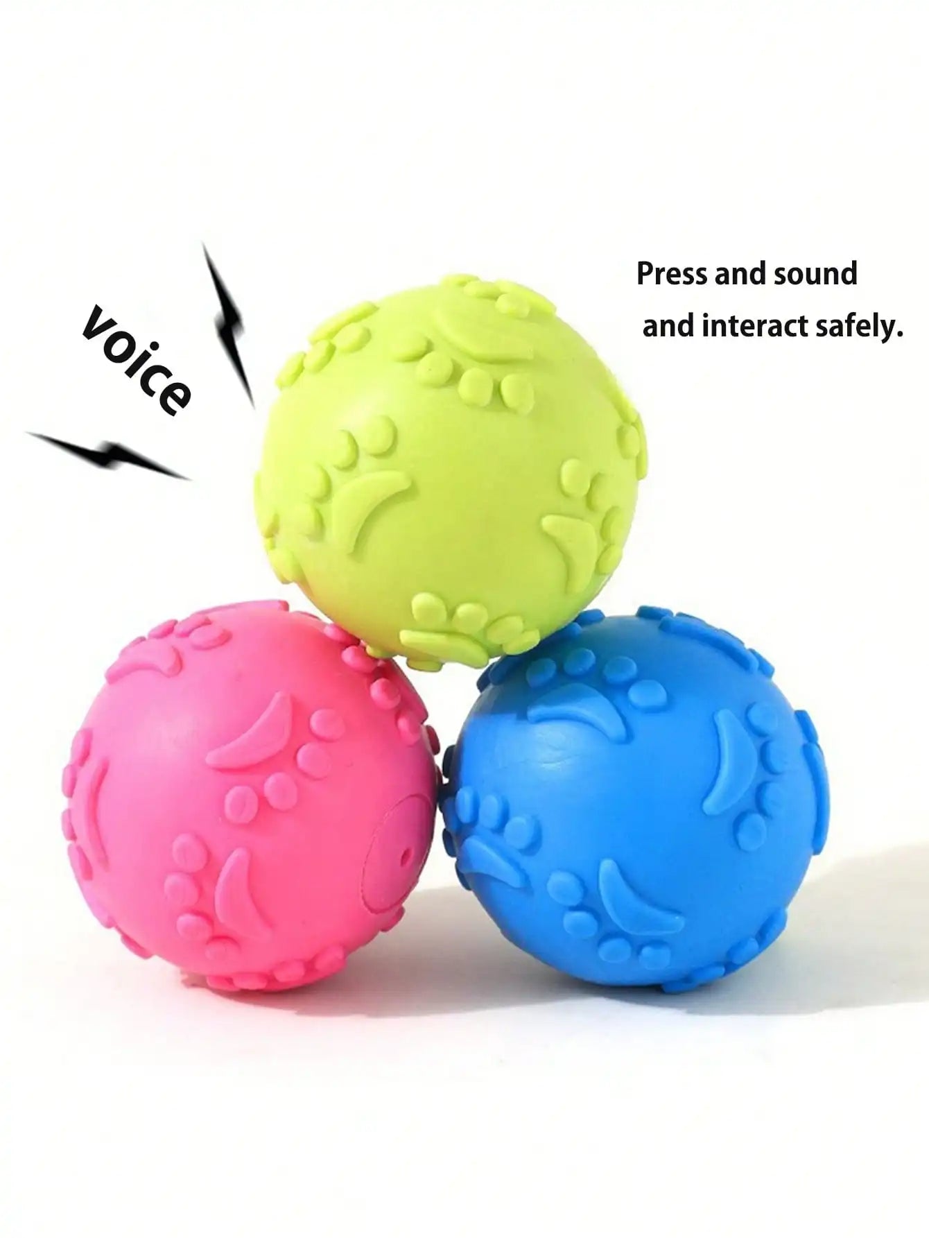 1/3Pcs Natural Latex Squeaky Paw Shaped Dog Balls, Durable Chew Fetch Toys for Small Medium Puppies, Relieve Separation Anxiety